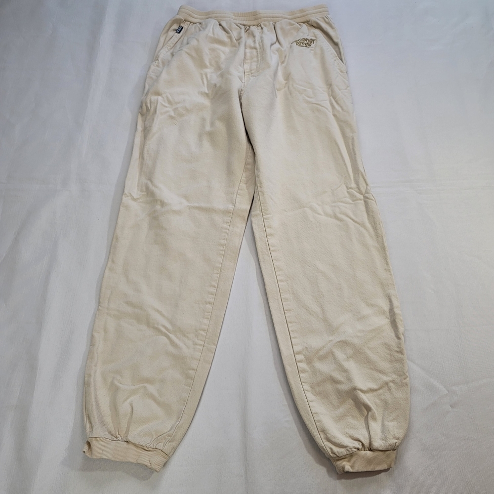 Crazy Shirts Men's Pants Sz XL Cream Jogger Coconut Dyed Drawstring